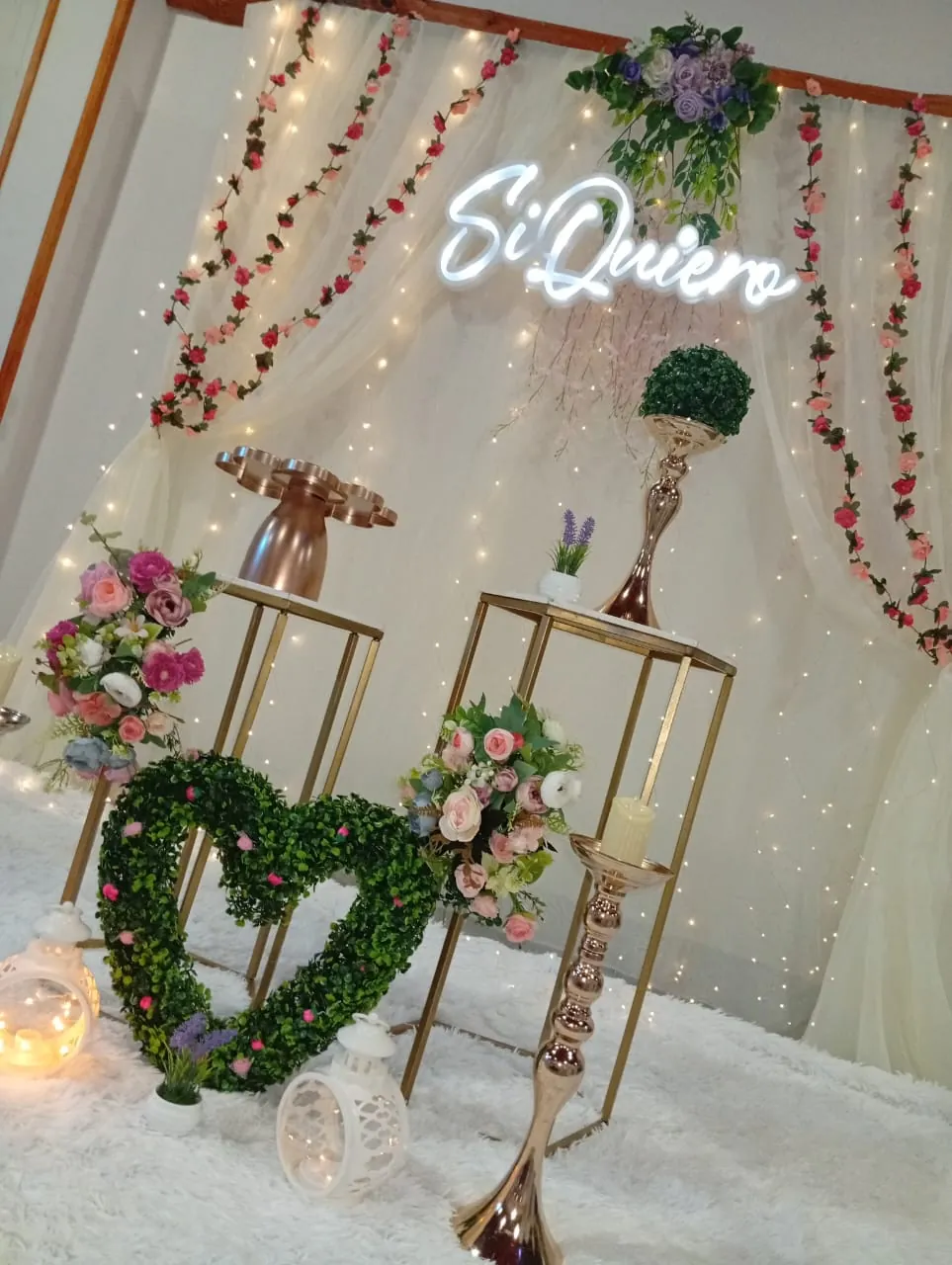 Ambientación romántica por Bennu Eventos